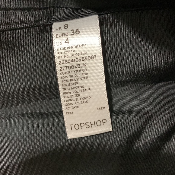 Topshop Mini Skirt, Sequins, Black, Size 4 - Picture 7 of 7